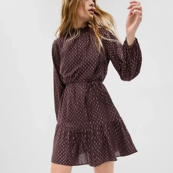 gap metallic dress Metallic Maxi Fit-and-Flare Dress